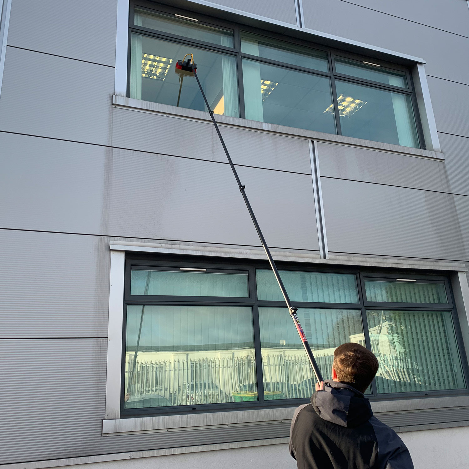 The easiest way to clean high windows