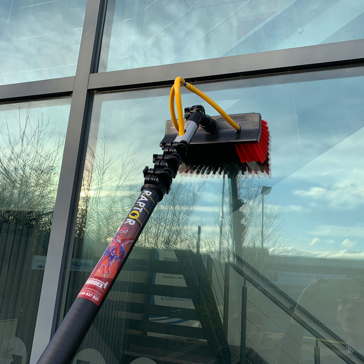 window cleaning pole, water fed pole,Carbon Fibre Water Fed Pole, Carbon Fibre Telescopic Pole, Window Cleaning Pole, RAPTOR Pole, Telescopic Cleaning Pole, Window Cleaning Equipment, Carbon Pole, Window Cleaning Brush